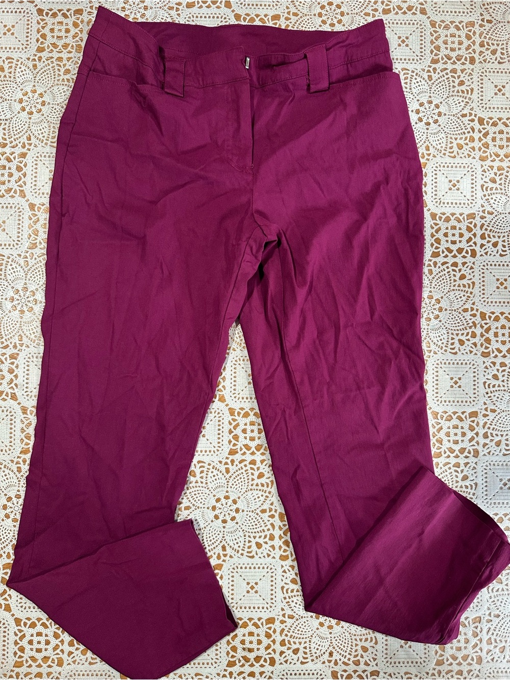 Covington Petite 8P Berry Stretch Straight Leg Career Dress Pants